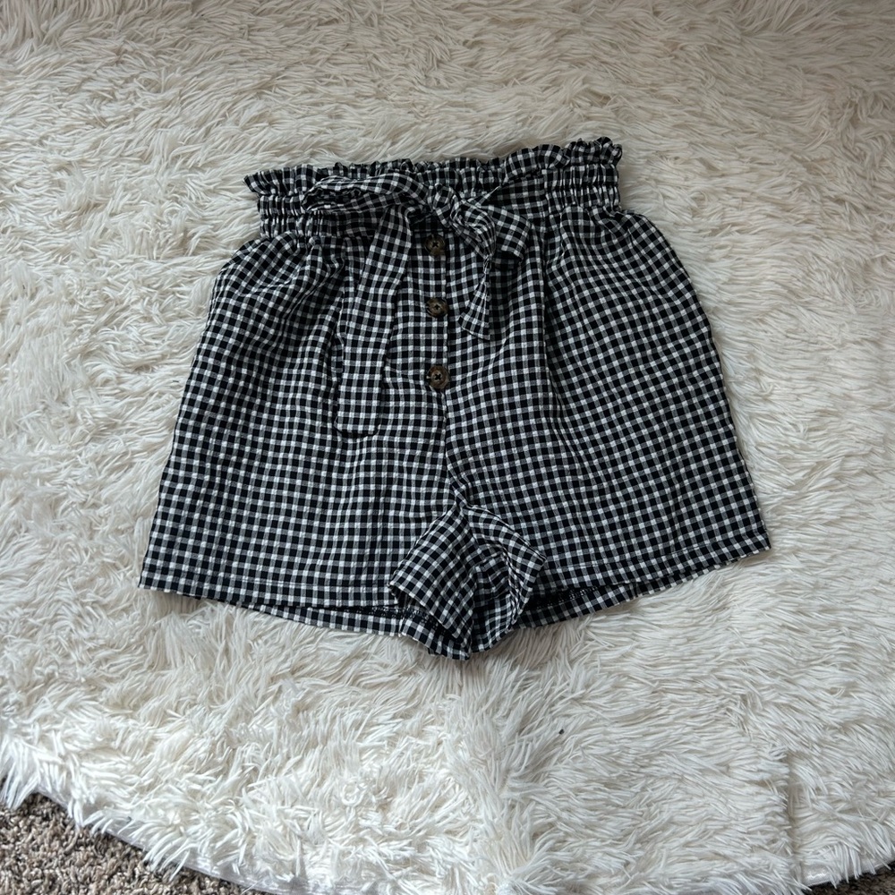Sienna Sky Black and White High Waist Shorts